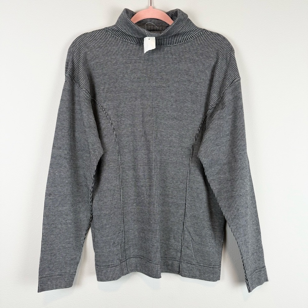 NWT Vintage Gap Houndstooth Turtleneck Long Sleeve Cotton Top Shirt‎ Size Large - Picture 4 of 9